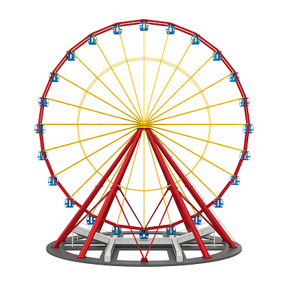 Ferris Wheel isolated on white background. 3D render