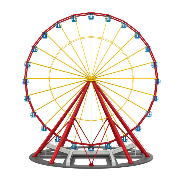 Ferris Wheel Isolated Ferris Wheel isolated on white background. 3D render big wheel stock pictures, royalty-free photos & images