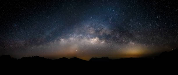 istock Night landscape with colorful Milky Way 1386648172