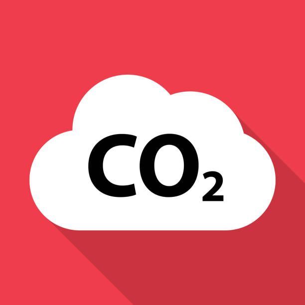 co2 zmniejsza cień ikony chmury, czystą globalną emisję, środowisko ekoprojekt symbol symbol ilustracja wektorowa - c02 stock illustrations