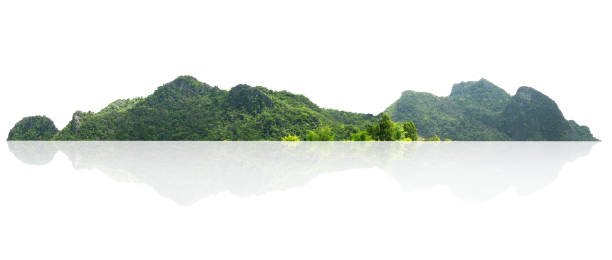 istock rock mountain hill with green forest isolate on white background 1386660378
