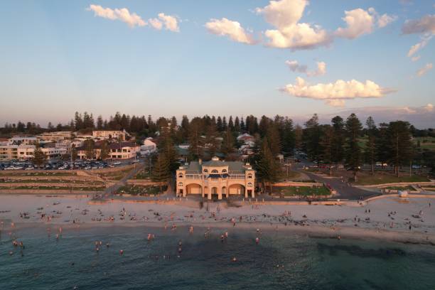 Cottesloe Beach Sunset at Cottesloe beach, Perth Western Australia cottesloe beach stock pictures, royalty-free photos & images