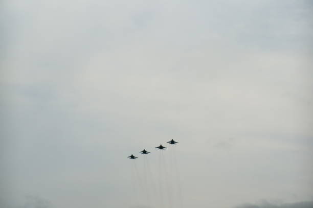 istock A flight of Russian fighter jets against the sky. 1386670866