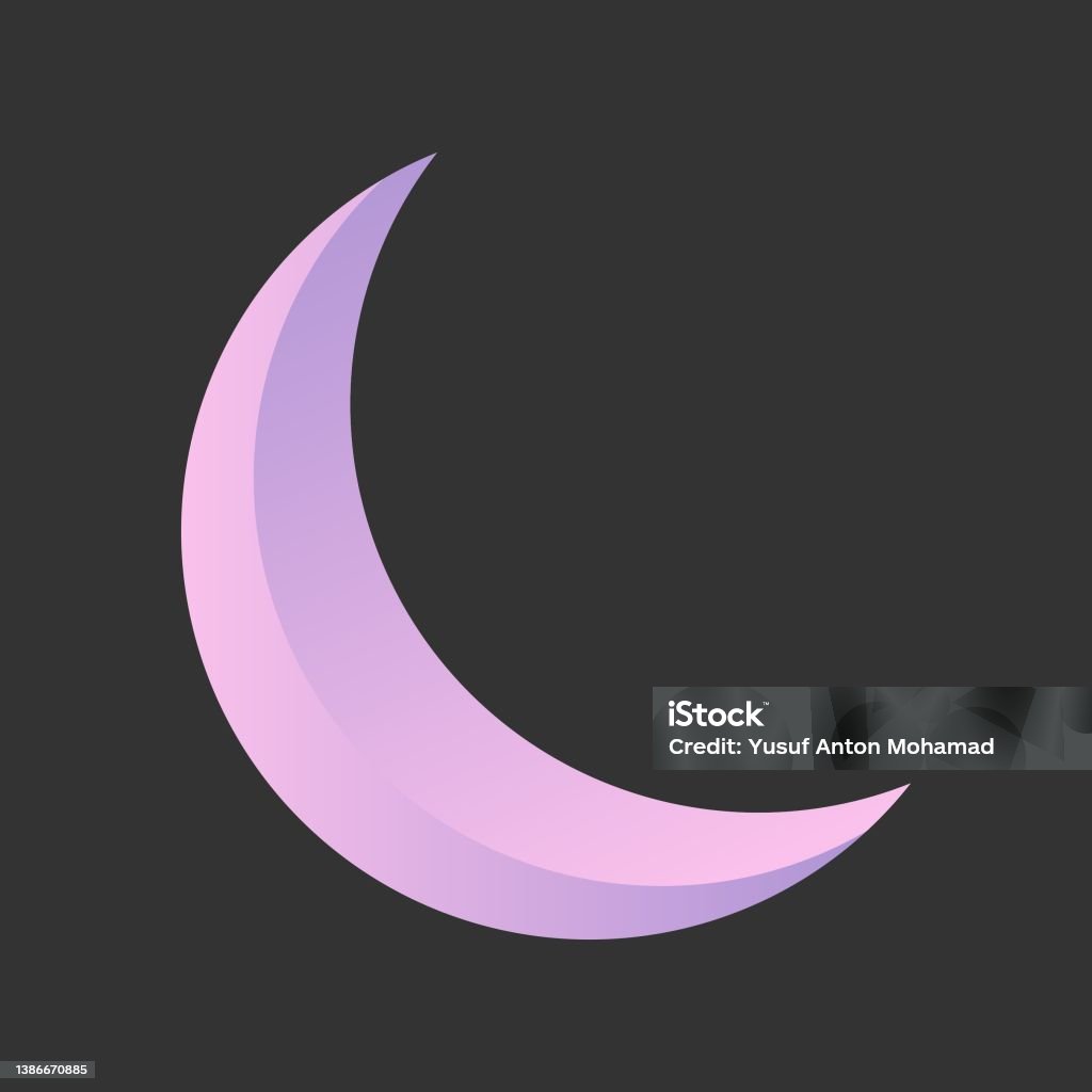 Crescent Moon Gradient Illustration Moon Illustration Stock ...