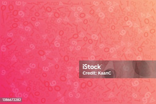istock Abstract shapes concept design background. Seamless vector pattern - different numbers stock illustration. Abstract numbers background. Vector illustration stock illustration 1386672282