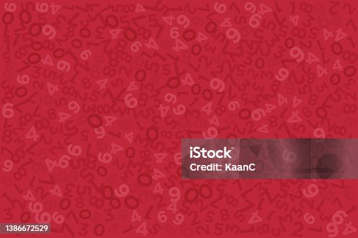 istock Abstract shapes concept design background. Seamless vector pattern - different numbers stock illustration. Abstract numbers background. Vector illustration stock illustration 1386672529