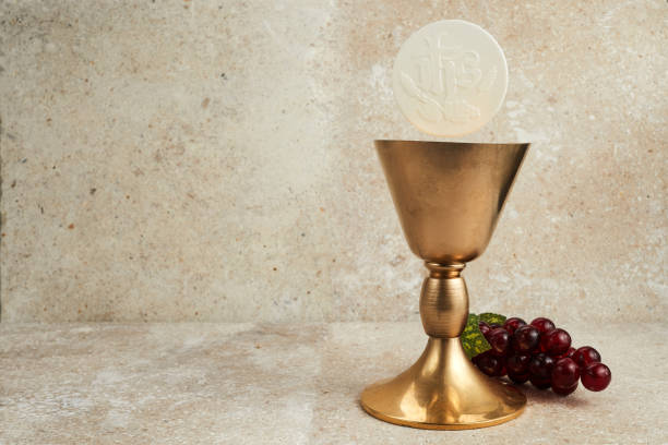 Christian holy communion with Chalice on stone background Christian holy communion with Chalice on stone background. allegory painting stock pictures, royalty-free photos & images