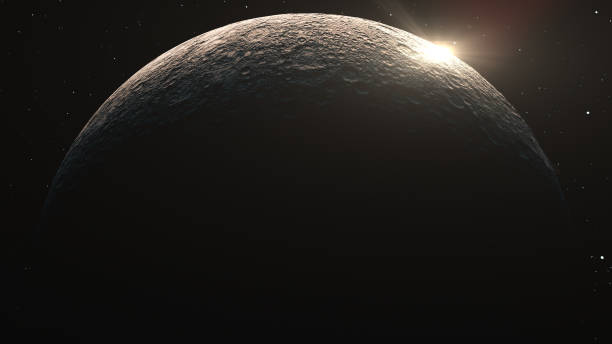 istock Moon in galaxy with flare light. 1386682058