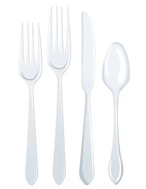 Vector illustration of Kitchen Utensils: Silverware