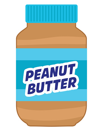 A jar of Peanut Butter. Flat colors on a transparent base. Includes an EPS Vector file and high-resolution jpg.