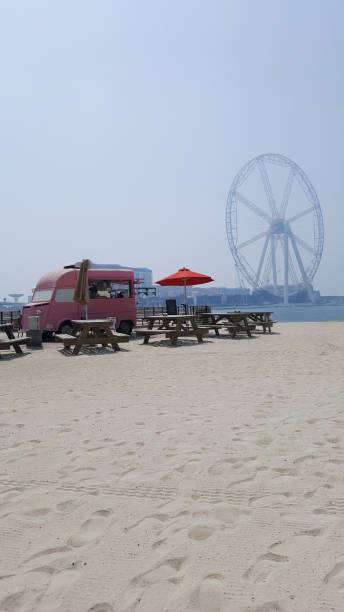 istock Jumeirah beach and Dubai city skyline, UAE 1386684948