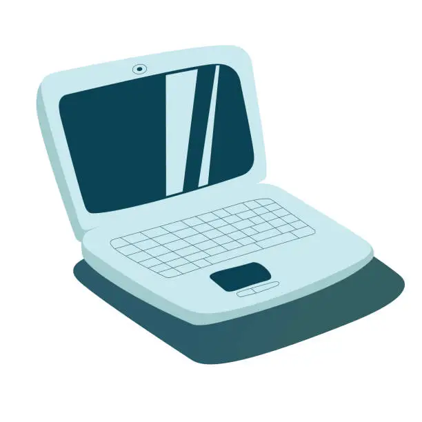 Vector illustration of Laptop simple style art