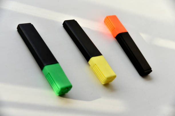 istock Colored markers on a white background in the light 1386692450