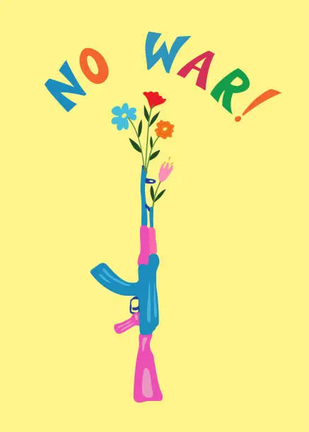 Vector illustration of No war!