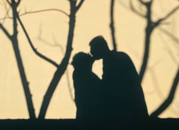 Shadows on the Concrete Wall, Couple Kissing