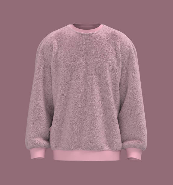 istock Blank fleece sweater mock up in front and back views, 3d rendering, 3d illustration 1386699805