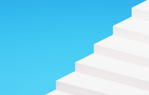 istock 3D image of a simple staircase 1386700552