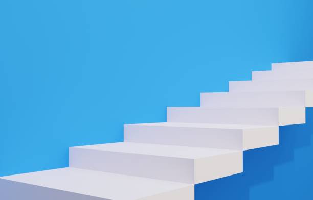 istock 3D image of a simple staircase 1386700563