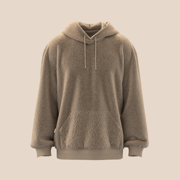 istock Blank fleece hooded mockup for print, 3d rendering, 3d illustration 1386700584