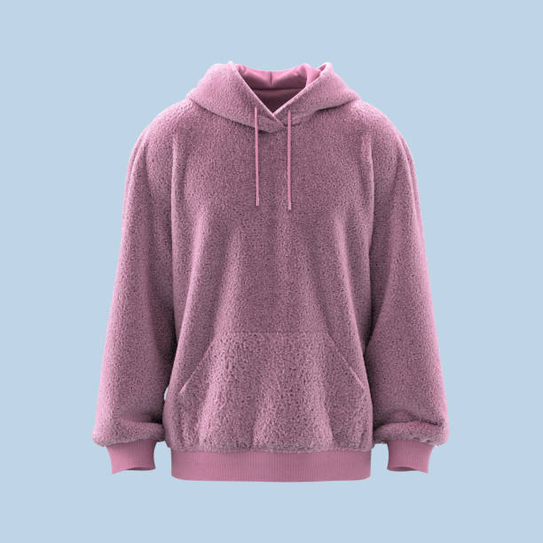 blank fleece hooded mockup for print, 3d rendering, 3d illustration - velo casaco imagens e fotografias de stock