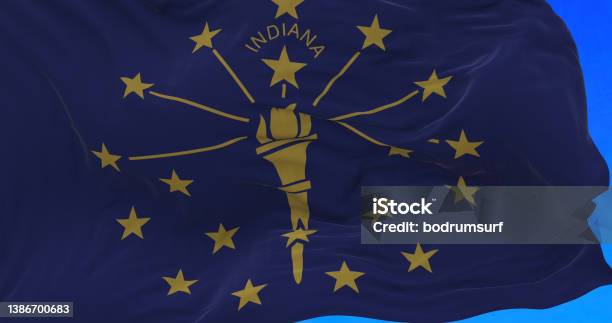 Indiana State Flag Stock Photo - Download Image Now - American Culture, Banner - Sign, Circle