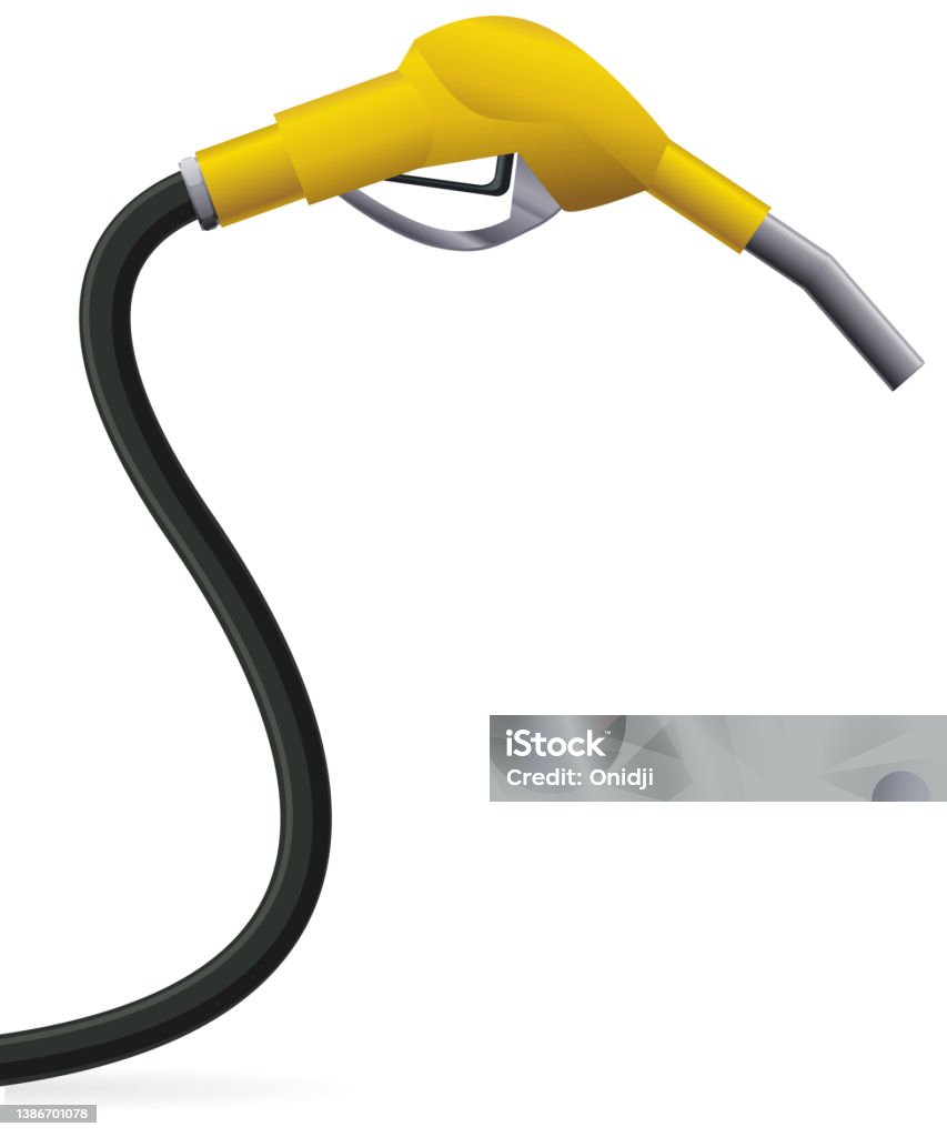 Gasoline Pump Gun In Yellow Diesel Color Stock Illustration.