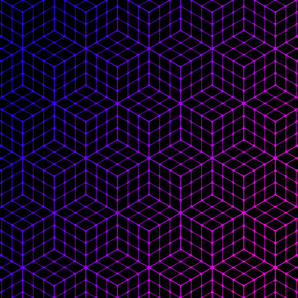 illustrazioni stock, clip art, cartoni animati e icone di tendenza di modello cubo sfumato 3x3 lati - hexagon honeycomb repetition connection