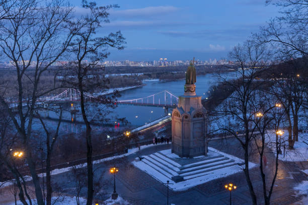 istock St. Volodymyr statue on Dnieper river background, Kyiv, Ukraine 1386706775