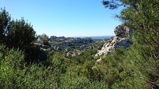 View on Baux-de-Provence in Summer, Alpilles, Bouches-du-Rhône, France