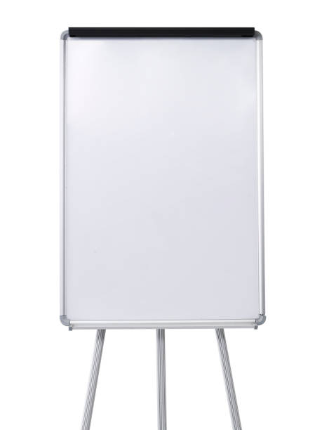 istock Blank whiteboard and flip chart isolated on white 1386709477