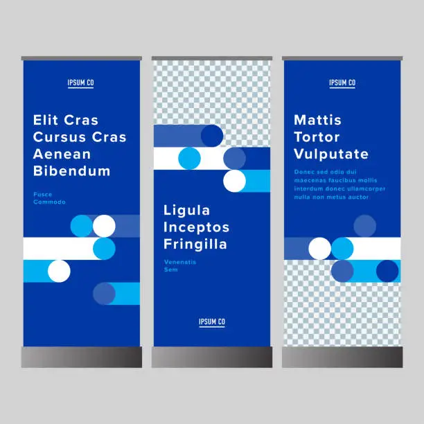 Vector illustration of Vertical banner set design template with abstract geometric graphics — IpsumCo Series
