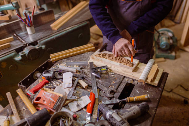 istock At his workshop, unrecognizable male carpenter with pen marks the design on the timber 1386712853