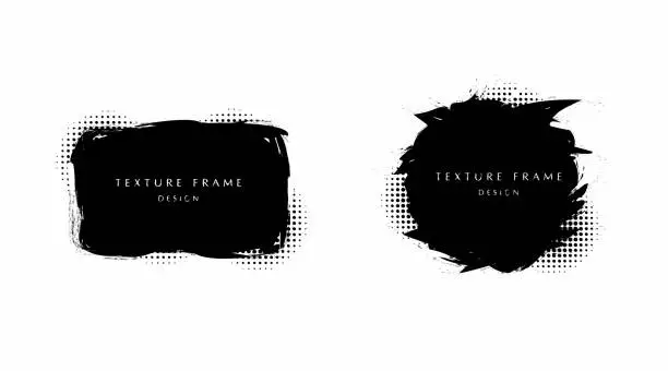 Vector illustration of Abstract set of grunge frame decorative artwork template design. Overlapping for design style with halftone set. Illustration vector