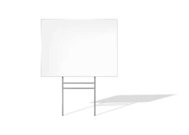 Outdoor sign vector mockup. Blank white billboard mock-up. Street advertising banner. Template for design