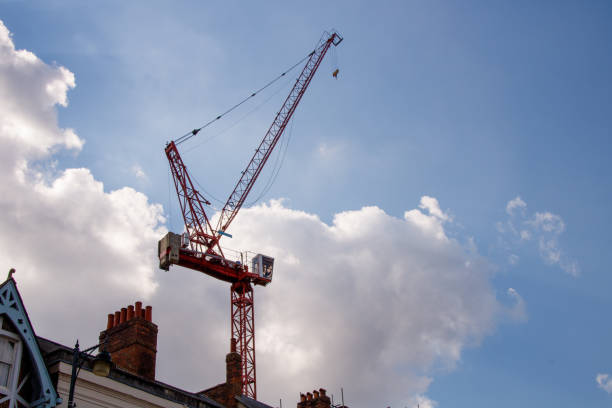 Crane on Oxford skyline stock photo