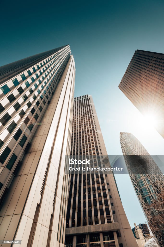 Shinjuku Business District in Tokyo Skyscraper Stock Photo