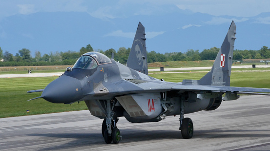 Udine Italy SEPTEMBER, 5, 2015 . Mikoyan MiG-29 Fulcrum of Polish Air Force.