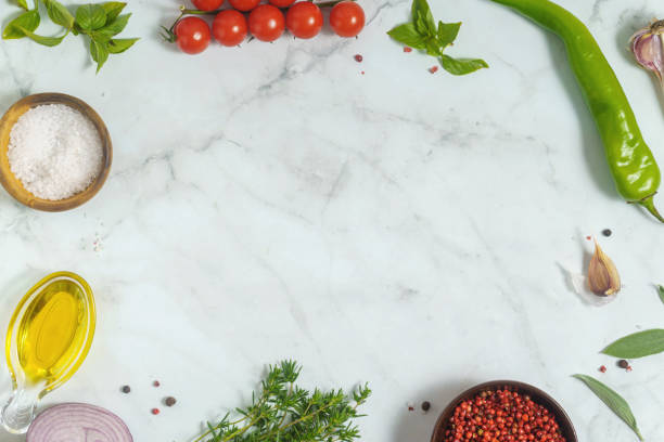 istock Frame of various cooking ingredients background 1386726791