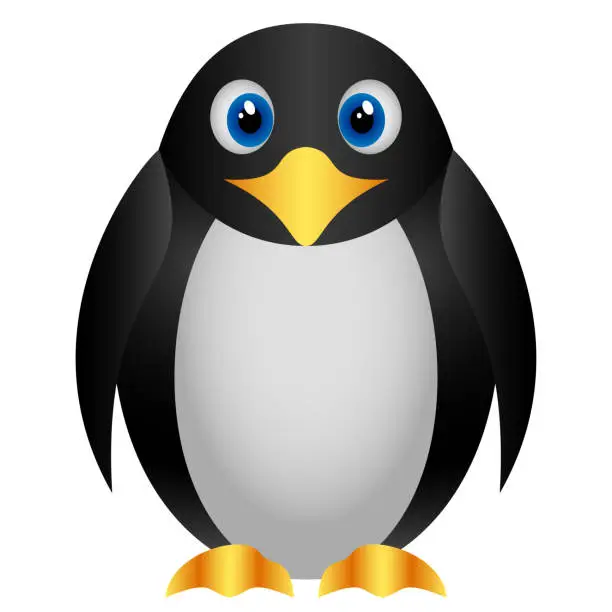 Vector illustration of Cartoon small bellied antarctic penguin
