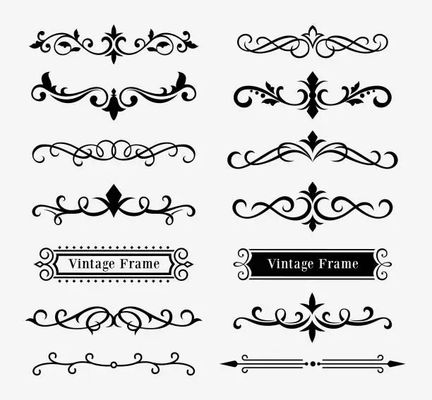 Vector illustration of Set of decorative elements for design