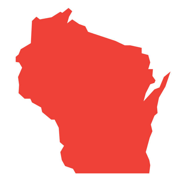 wisconsin state map icon - wisconsin stock illustrations