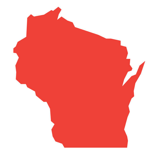 wisconsin state map icon wisconsin state map concept wisconsin stock illustrations