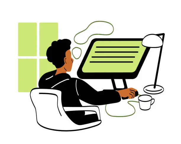 Vector illustration of Freelance people working