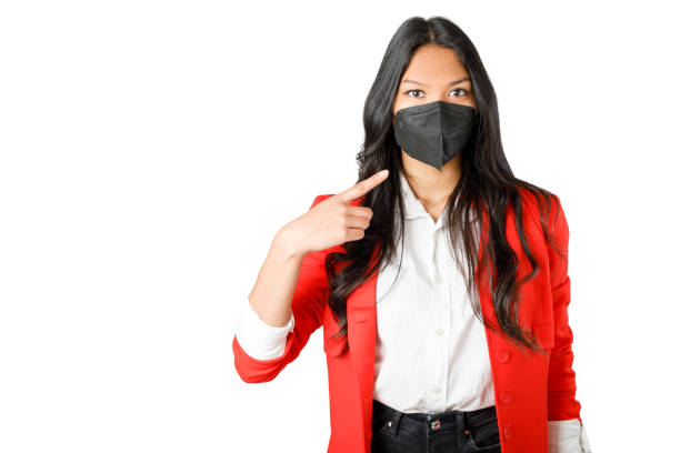 istock Woman with face mask 1386737415
