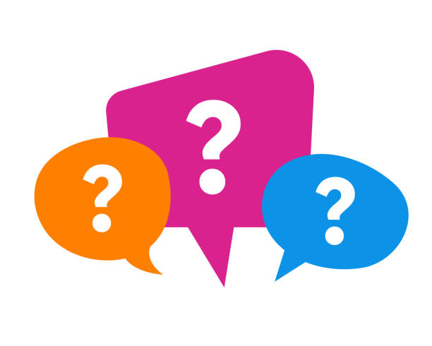 stockillustraties, clipart, cartoons en iconen met vector bubbles with question mark. question icons isolated on white. - vragen en antwoorden