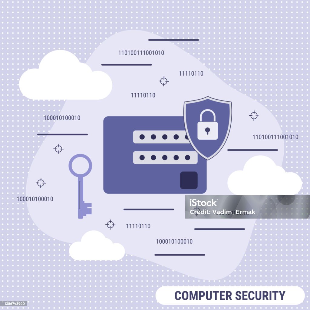 Computer Security Graphics Design Images Computer Security Vector Concept Stock Illustration - Download Image ...