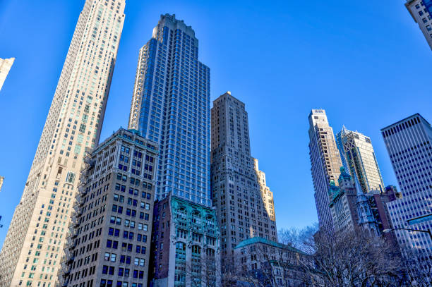 New York, New York - February 18, 2022: Iconic architecture along the streets of NYC