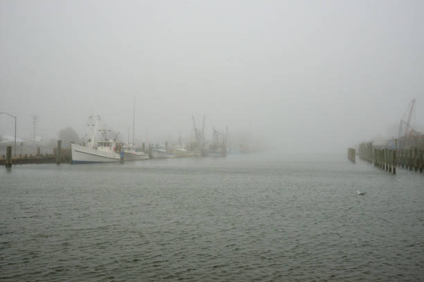 istock Fishing Fleet Moored in Fog 1386751285
