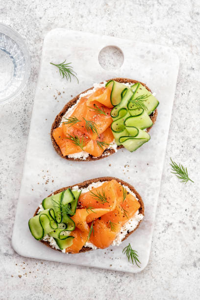 istock open sandwiches with salted salmon 1386753624