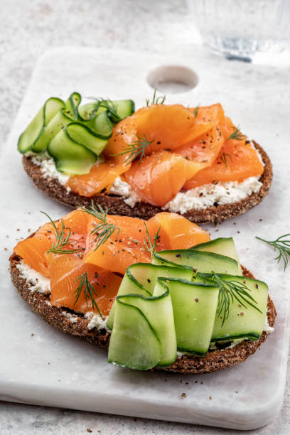 istock open sandwiches with salted salmon 1386753640